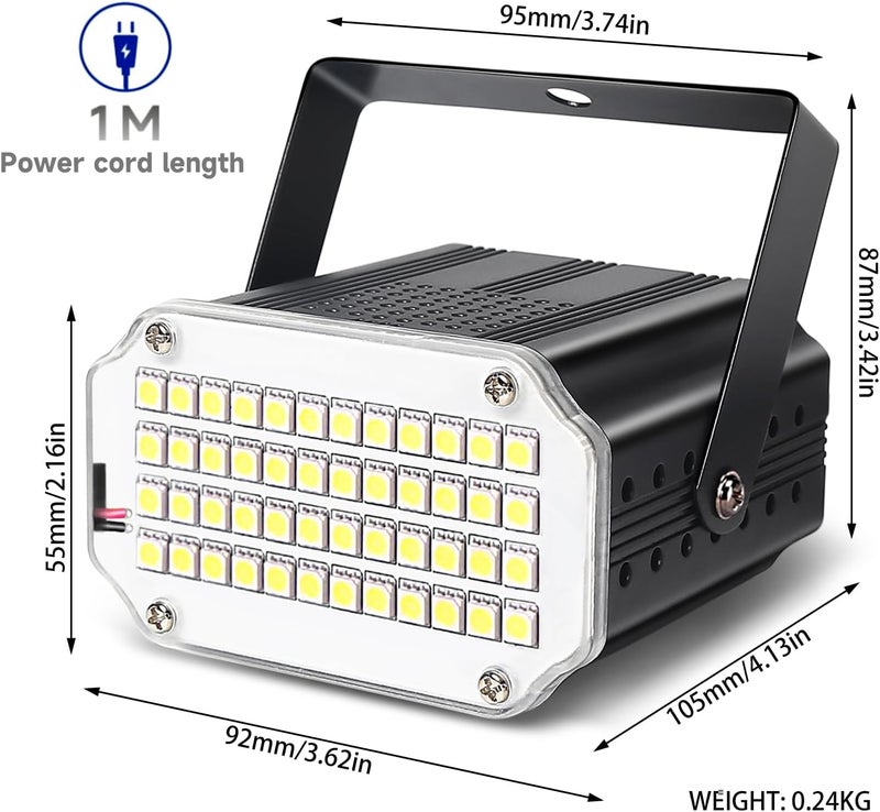 MADOWL 48PC WHITE 2Pack White Strobe Light for Room, Strobe Party Light Flashing Lights for Party (2pack) - Image 4